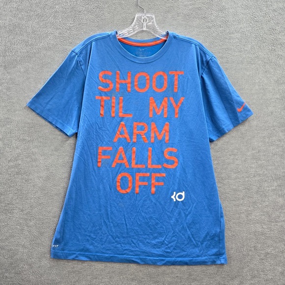 Nike Men Activewear Shirt Large Blue Shoot Til My Arm Falls Off KD Kevin Durant - Picture 1 of 10